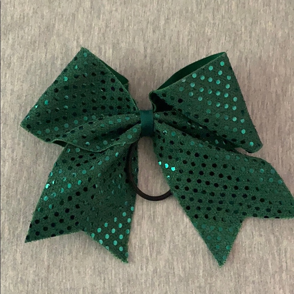 Green Sequin Cheer Bow